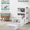 OlarHike 23QT Stackable Storage Bins with Lids - Folding Storage Box with Doors and Wheels, Collapsible Plastic Storage Bins for Closets and Organization, Bathroom, Office, Gifts, 3 Pack Cubes