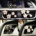 4 x Daisy Car Decoration Flower Air Vent Clip Air Conditioning Outlet Clip (4PCS-Black-No Scent)