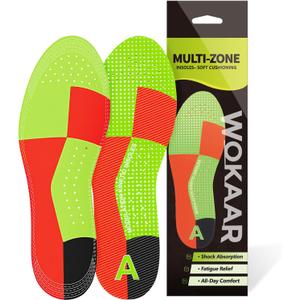 Professional Shock Absorbing Insoles, Soft Cushioning for Basketball & Running, Thin Carbon Fiber Support Pads for Soccer Cleats, High-Impact Metatarsal Inserts, Men 5-8 / Women 6-9.5