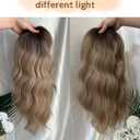 PANEWAY Hair Topper 16 Inch Wavy Synthetic Clip-In Topper for Women Natural Looking Voluminous Hairpiece for Thinning Hair, Lightweight & Breathable