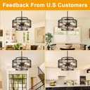 18" Modern Black Chandelier for Dining Room, No Assembly Required 6-Light Black Dining Room Light Fixture Over Table, Industrial Hanging Pendant Lights Fixture for Kitchen Island, Entryway, Foyer