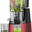 Wide Feed Slow Masticating Juicer, Whole Fruits & Vegetables, No Pre-Cutting Needed,Maximize Nutrient & Juice Yield,Red