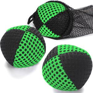 Juggling Balls for Beginners and Professionals Set of Juggling Bean Bags Durable Juggle Ball Kit (Black - Green)