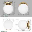 Wall Sconces, 1 Light Modern Globe Sconce in Aged Brass, Wall Light for Bedroom Bathroom Living Room & Hallway Vanity Lighting, Ceiling Light Fixture