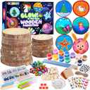 Kids Wooden Painting Kit, Glow in The Dark Paint Kit, Arts and Crafts Birthday Party Gifts for Kids Ages 8-12, Creative Art & Craft Activity Kits Toys for Boys Girls 6 7 8 9 10 12 Year Old