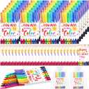 24 Set Colorful Crayons Bulk with Cards Bags Multicolor Wax Crayons for Classroom Party Favors Exchange Treats Prizes Gifts Supplies