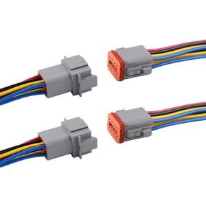 Deutsch DT 8 Pin Connector 2 Sets - 8 Way DT Automotive Waterproof Male Female Plug Wiring Harness for Car, Truck, Boats, LED Work Light, 16 AWG. (2 Sets 8 Pin, Grey)