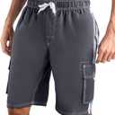 Kanu Surf Men's Barracuda Swim Trunks, 9" Inseam (Regular & Extended Sizes) (Large, Charcoal)