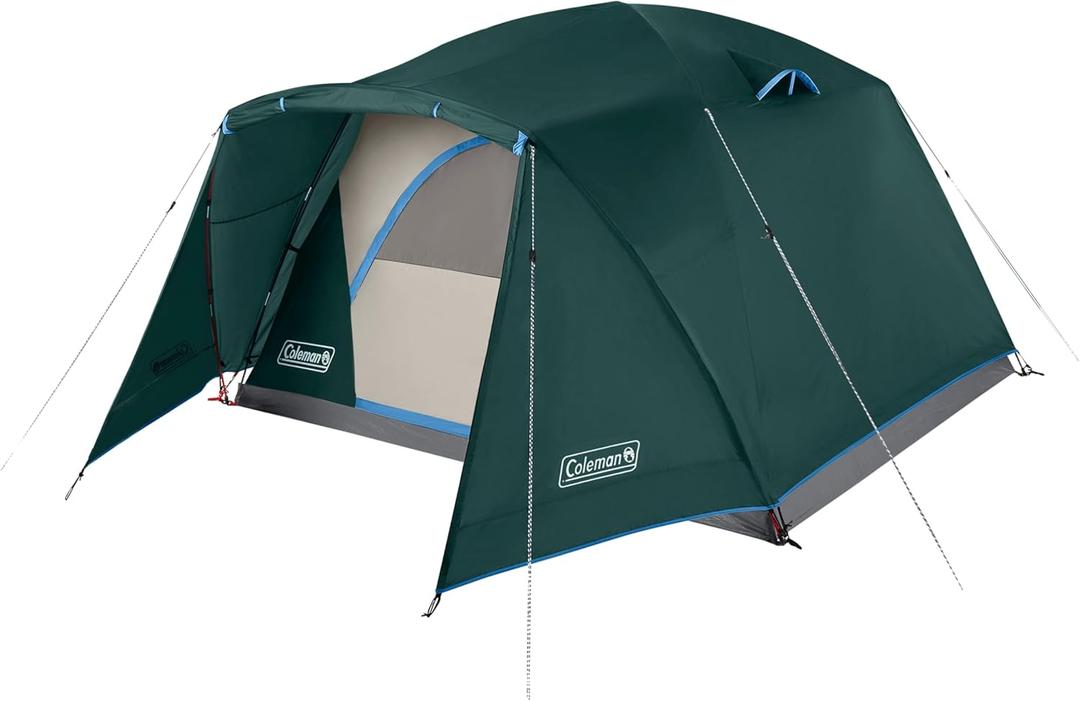 Coleman Skydome Tent with Full-Fly Weather Vestibule, Weatherproof 6 Person Tent Sets Up in 5 Minutes & Protects from Water, 20% More Headroom Than Traditional Shelters (PFAS-Free)