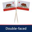 10 x Tectsia 100Pcs California Toothpick Flags, Small Mini Stick Californian Fruit Cake Topper Flag for US Military Day Party Events Celebration Supplies, Birthday Wedding Dinner Decorations