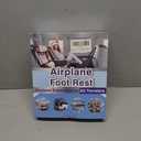 Portable Airplane Foot Hammock(Memory Foam)-Ultimate Comfort Bundle w/Sleep Mask & Ear Plugs, Foot Hammock for Plane Travel Essentials to Relax Your Feet, Airplane Foot Rest Perfect for Long Flight (Black Suit)