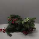 Christmas Garland Artificial Pine Decoration - 1 Pack Fake Green Cedar Garland Realistic Christmas Norfolk with Berry for Winter Holiday Mantle Fireplace Table Wall Window