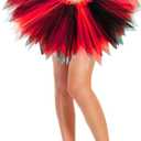 2 x SUFEINI Women Adult Tutu Skirt 3-Layer Tulle Teens Princess Ballet Red and Black Halloween Tutu Skirt