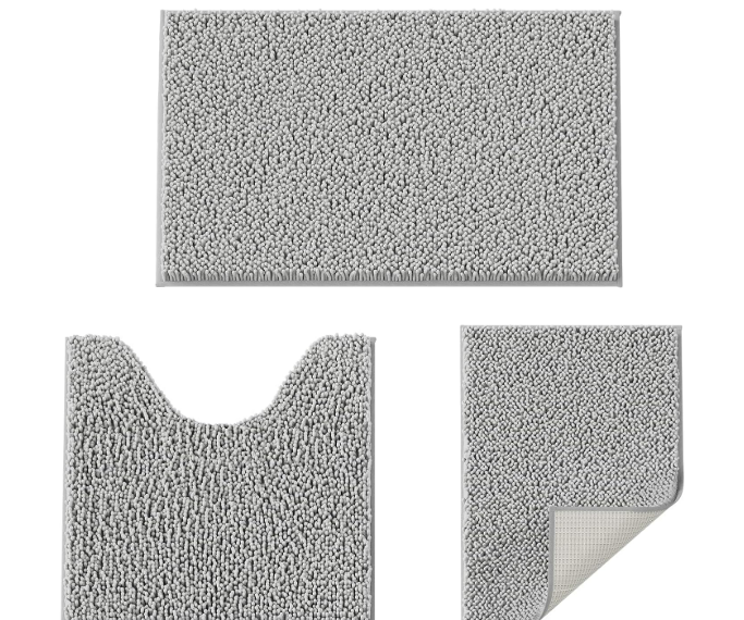 Bathroom Rugs Set 3 Pieces Extra Soft and Absorbent Shaggy Bath Rugs, Chenille Bathroom Mats, Non-Slip Plush Carpet Runner, Bathrooms Set with Toilet Rugs, Perfect Bath Mats for Bath Tub, Shower
, 1-19x23,2-16x23,3-20x30