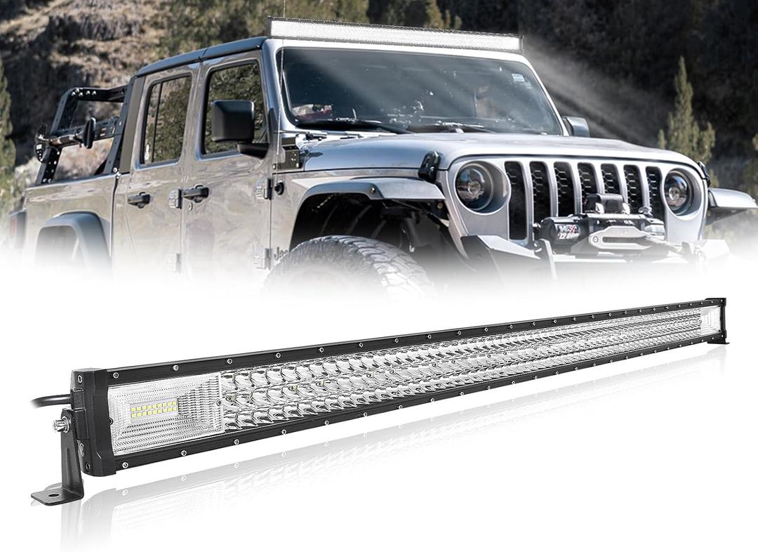 SKYWORLD Led Light Bar 50 inch Straight 648W Spot Flood Combo Off-Road Lights Bar IP67 Fog Lamp IP67 Waterproof Work Lights Bar for Trucks Tractor Harvester Boat Trailer Driving Lamp 6000K 1PCS