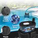 Pool Cover Pump Above Ground - Submersible Sump Pump, Swimming Water Removal Pumps, with Drainage Hose & 25 Feet Extra Long Power Cord, 850 GPH inGround, 3 Adapters Black