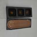 Chip and Dip Serving Set, Ceramic Dipping Sauce Bowls with Wooden Tray, 3.5 inch Side Dishes Set of 3 for Entertaining, Party, Buffets, Appetizers, Snacks and Sushi, Snowflake