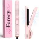 Chill Set Soft-Air Curling Iron: Gentle Airflow for Quick Styling & Long-Lasting Curls, Lock in Style with Cooling Air Vents, 2-in-1 Hair Straightener & Curler with Upgraded Long Barrel, Pink