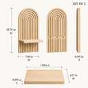 Wall Candle Holder Set of 2, Boho Wall Decor, Arch Candle Sconces, Natural