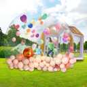 10FT Clear PVC Inflatable Bubble House Dome Tent with Tunnel - Bubble House Dome Inflatable, Ideal for Fun Events and Parties, Durable Inflatable Bubble House, Easy Setup (Golden, 10FT)