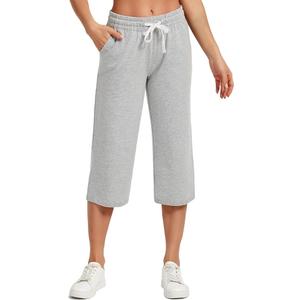 SPECIALMAGIC Women Capri Pants Cotton Yoga Wide Leg Pajama Pants Capris Sweatpants Sports, Size 10Y