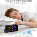 2 Pack Alarm Clock for Bedroom, RGB Digital Clock Large Display, Dual Alarm Clocks for Bedrooms Heavy Sleepers, Plug-in Desk Clock with Temperature, Dimmable Night Mode, Battery Backup(White+Black)