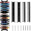 Video Game Storage Organizer Wall Mount - Metal Media Shelf Holds Up to 72 Disc Boxes, Game Case Holder for PS, Xbox, Switch, Space Saving 4-Pack Disc Holder, No Tools Needed (4-Pack)