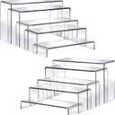 Fixwal 10pcs 2 Set Acrylic Risers for Display Clear Perfume Organizer Stands Acrylic Display Risers for Show Figures, Cupcake, Jewelry, Toys, Perfume and More (Large Size)