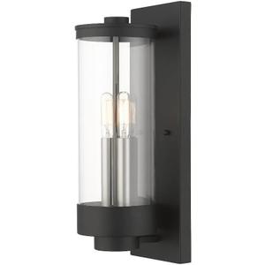 Livex Lighting 2-Light Fixture, Black, 5.25 x 15.75