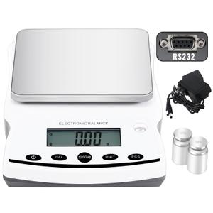 Lab Scale 6000g x 0.01g High Precision Electronic Analytical Balance, 0.01 Gram Accuracy Laboratory Scale Digital Kitchen Balance, Jewelry/Scientific Scale with Calibration Weights&RS232 Port