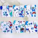 Winlyn 24 Sets Winter Decorations DIY Polar Bear Ornaments Christmas Craft Kits Foam Polar Bear with Snowflake Foam Stickers for Kids Holiday Seasonal Gift Home Classroom Activities Party Favors