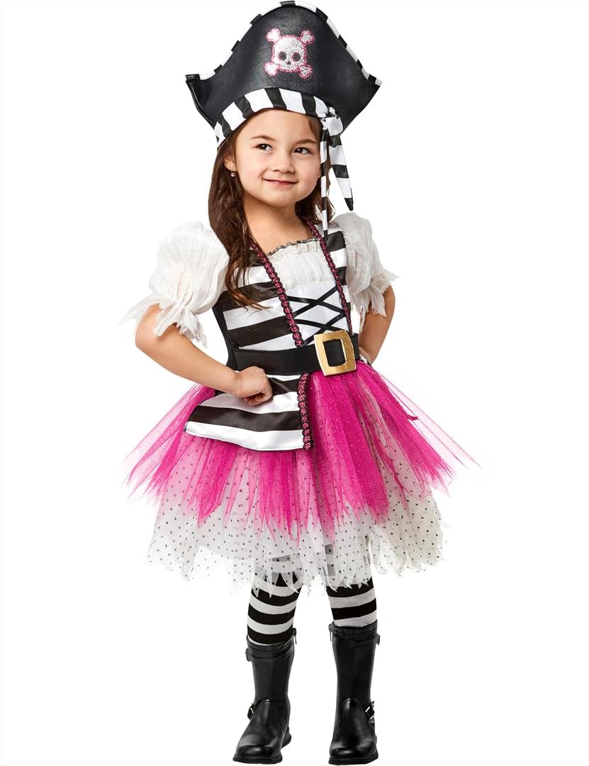 Rubies Little Pirate Girl Costume Dress for Toddlers, Girl's 4T (XS)