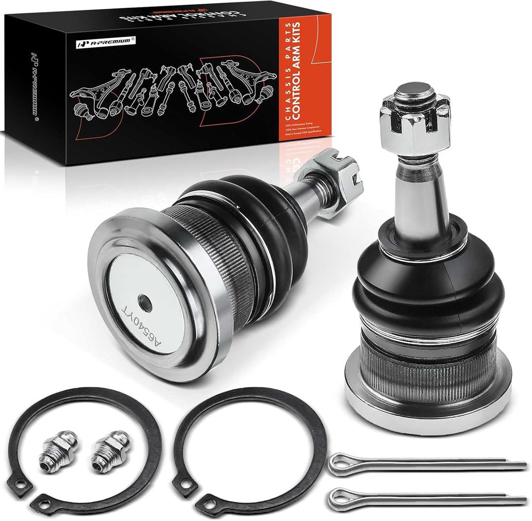 A-Premium 2 x Front Upper Ball Joint, Compatible with Chevy GMC Cadillac - 1999-2008 - Silverado 1500, Sierra 1500, Tahoe, Yukon (XL 1500), Suburban, Express, Savana, Avalanche, Escalade (ESV & EXT)