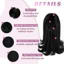 Short Black Drawstring Ponytail Hair Extension for Black Women 14 Inch Straight Ponytail with End Curls Synthetic Fake Hairpieces