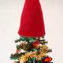 Amosfun Santa Claus Hat Christmas Tree Topper with Nose Gloves Creative Santa Hat Tree Top Decoration of The Hugger for Christmas Holiday Party Supplies 4Pcs Red