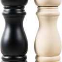 Salt and Pepper Grinder Pepper Mill Grinder Pepper Grinders Shakers Salt Mill Set of 2 with Adjustable Ceramic Rotor 7 Inch Black and White