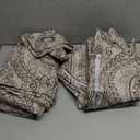 Vangao Damask Curtains Brown Curtains 84 Inch Length 2 Panels Set Paisley Medallion Print for Bedroom Living Room Darkening Drapes Vintage Linen Textured Window Treatment Brown on Beige 52 x 84 Inch