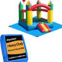 177 x 177 Inch Bounce House Mat for Inflatable Bouncer, Inflatable Water Slide Bounce House Pad for Outdoor Bouncy Castle, Under Jump House Floor Underlayment Pad(Only Mat, Bounce House Not Include)