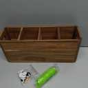 Extra Large Utensil Holder for Kitchen Counter, Acacia Wooden Utensil Holder with 4 Compartment, Kitchen Counter Organizer for Storage Spatula and Silverware, Ideal Christmas Gift for Farmhouse Decor