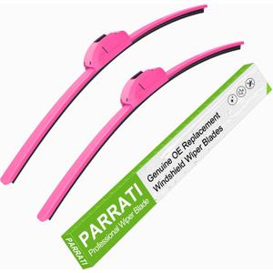 OEM QUALITY 22" + 21" PARRATI Premium All-Season Hot Pink Windshield Wiper Blades (Set of 2)