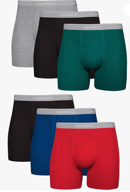 Hanes mens Underwear Boxer Briefs Pack, Cool & Breathable Cotton Moisture-wicking Underwear for Men, No Ride Up, Large US