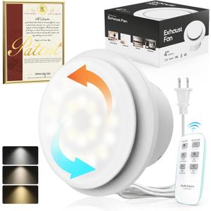 Bathroom Exhaust Fan with Light, Upgraded Two Way Bathroom Vent Fan Light with Remote Control 90 CFM 0.3Sones Energy-Saving Household Ventilation Fans, Ceiling Wall Mount for Kitchen Garage