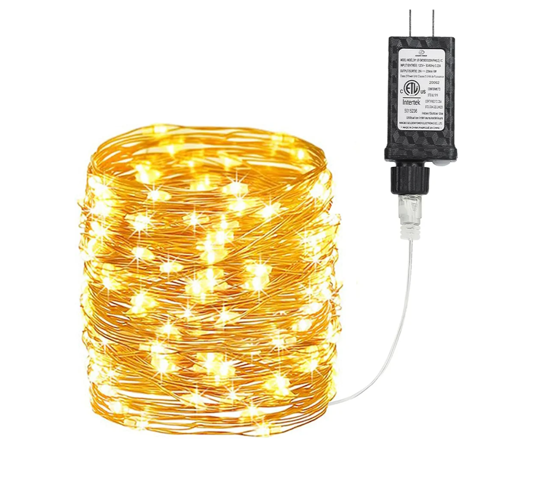 Joomer Fairy String Lights 33FT 100 LEDs Plug in Fairy Lights Indoor Copper Wire String Light DIY for Bedroom, Parties, Wedding, Christmas, Outdoor, Indoor Decoration (Warm White, Non-Connectab Warm White