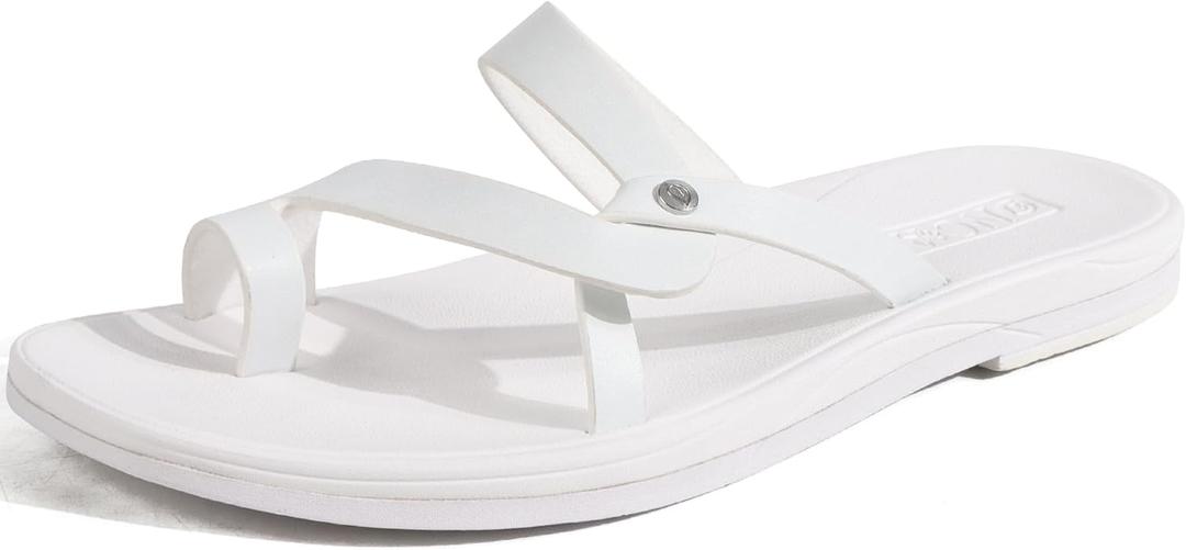 ONCAI Women's Slide Sandals Trendy Square Summer Flat Dressy Sandals for Women 2025 Cross Strappy Open Split-Toe Ring with Slip-on Rubber Soles (9)