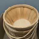 Marsui 6 Pcs Large Wooden Apple Basket 11 x 6.5'' Round Wicker Bushel Baskets with Handle, Farmers Market Basket for Produce, Harvest, Garden Storage, Farmers, Commercial Use, Picnic, Gifting