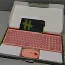 seenda Bluetooth Keyboard and Mouse for iPad, CTU-301 Wireless Multi-Device Connection Bluetooth+2.4G Keyboard Mouse Combo with Tablet Holder for iPad/ MacBook/ Windows, iOS/ Andriod/ Phone, Coral Pink