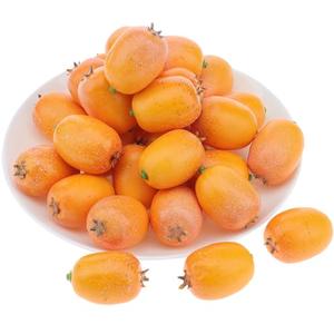 Quancru 20Pcs Fake Loquat Fruit Artificial Loquat Simulation Loquat Decoration Model DIY Home Kitchen Dinning Table Photography