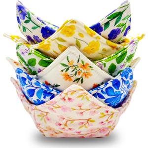 Cotton Microwavable Bowl Cozy Set of 6Microwave-Safe Hot Bowl Holders, Soup Bowl Cozy Hot PadsPrevent Hand from Heat and Maintain Food WarmIdeal Household Gift StoreB