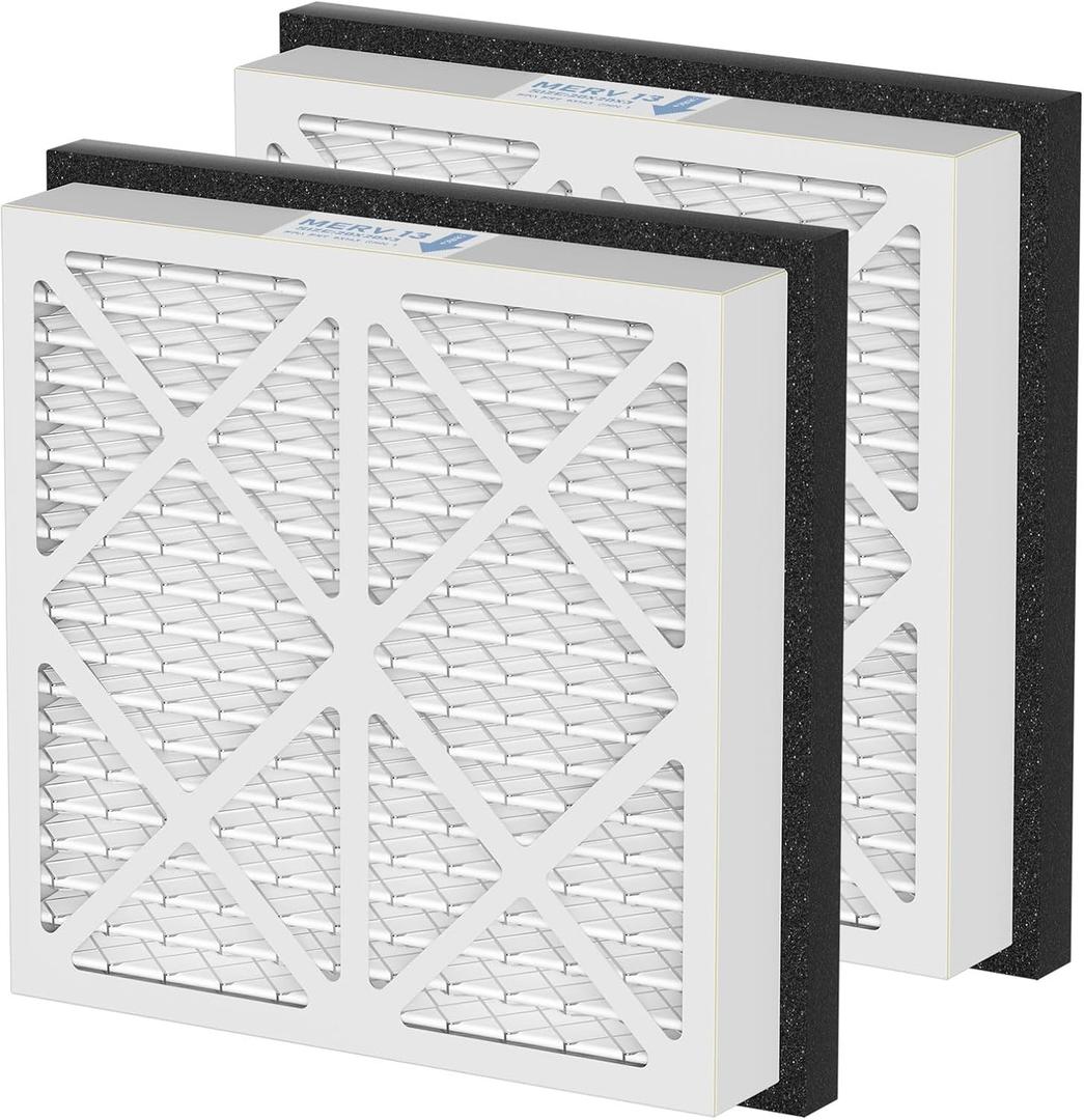 20x20x3 MERV 13 Pleated Air Filter Replacement Compatible with Zephyr VGF Series 20x20x3 Whole Home Return Air Grille Filter, MERV 13 Air Filtration System, 2 Pack
