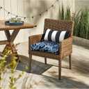 LVTXIII Outdoor Wicker Chair Cushions, 19"x19"x4" Patio Chair Cushions with Ties, Water Repellent Thick Tufted Seat Cushions for Patio Furniture, Set of 2, Flower Navy